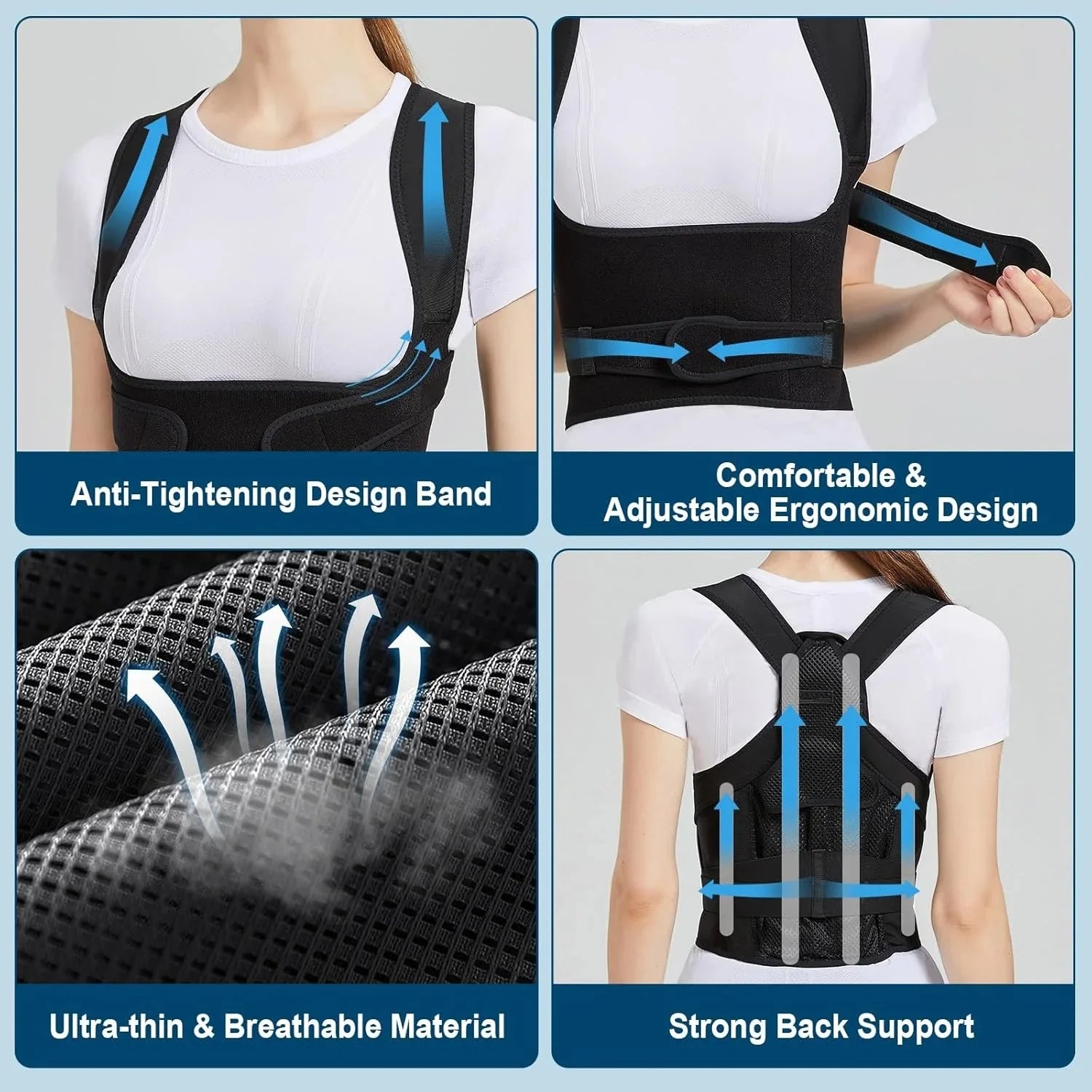 Adjustable Full Back Brace Posture Corrector for Women And Men Shoulder Straightener Support for Correcting Poor Posture