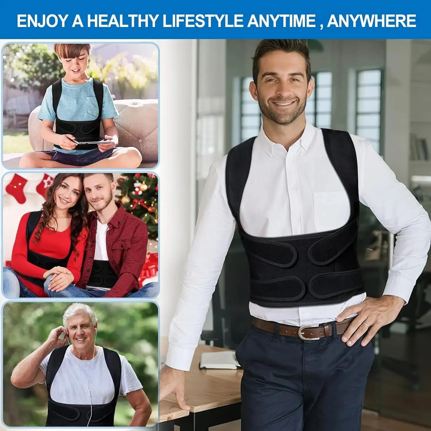 Adjustable Full Back Brace Posture Corrector for Women And Men Shoulder Straightener Support for Correcting Poor Posture