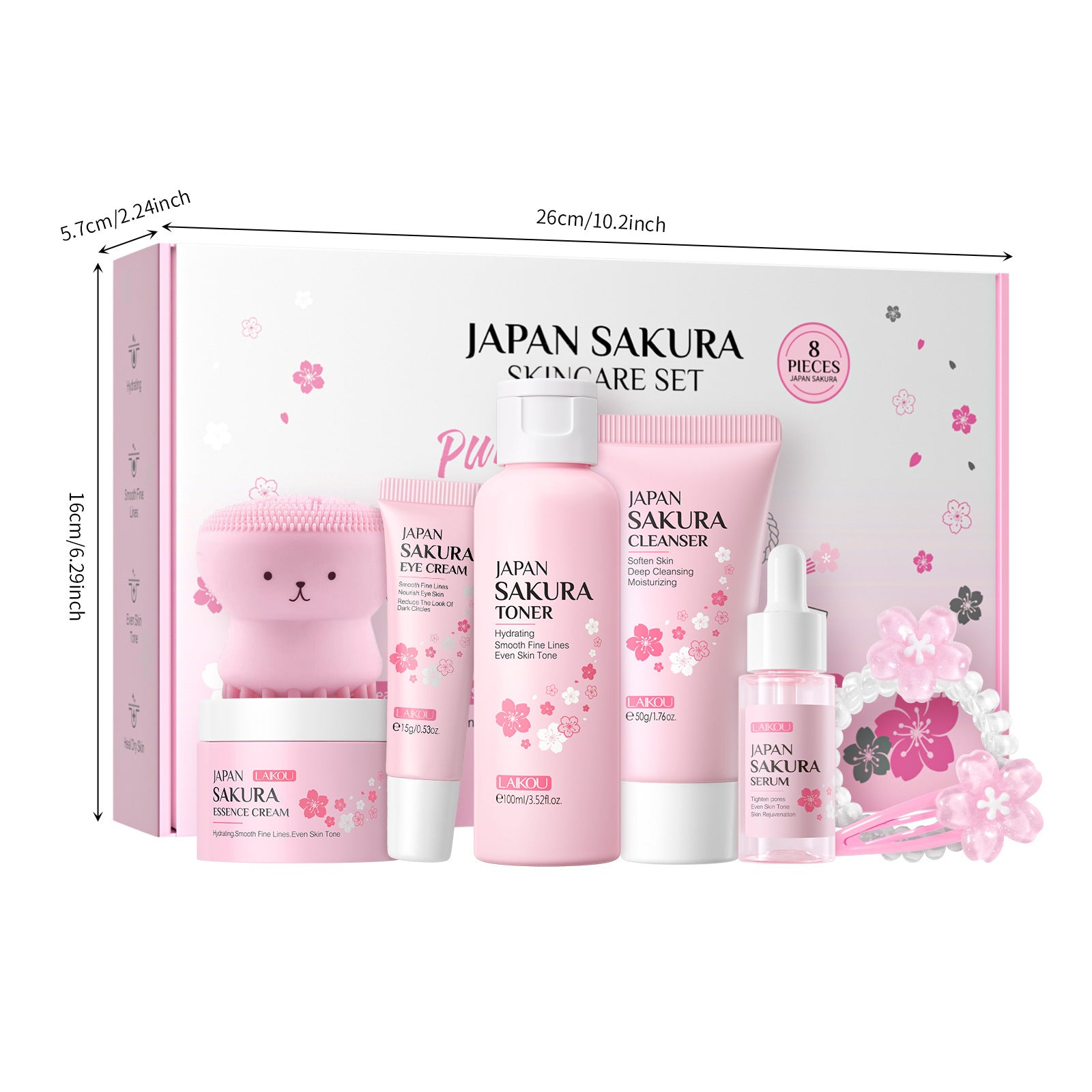 Coffret Cadeau Fleur de Cerisier - 8 Pièces Soin Visage