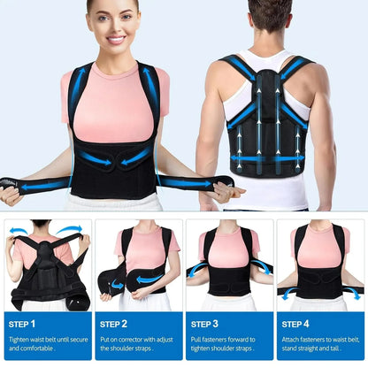 Adjustable Full Back Brace Posture Corrector for Women And Men Shoulder Straightener Support for Correcting Poor Posture